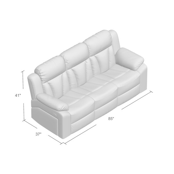 Lark Manor Tashina 85'' Faux Leather Pillow Top Arm Reclining Sofa